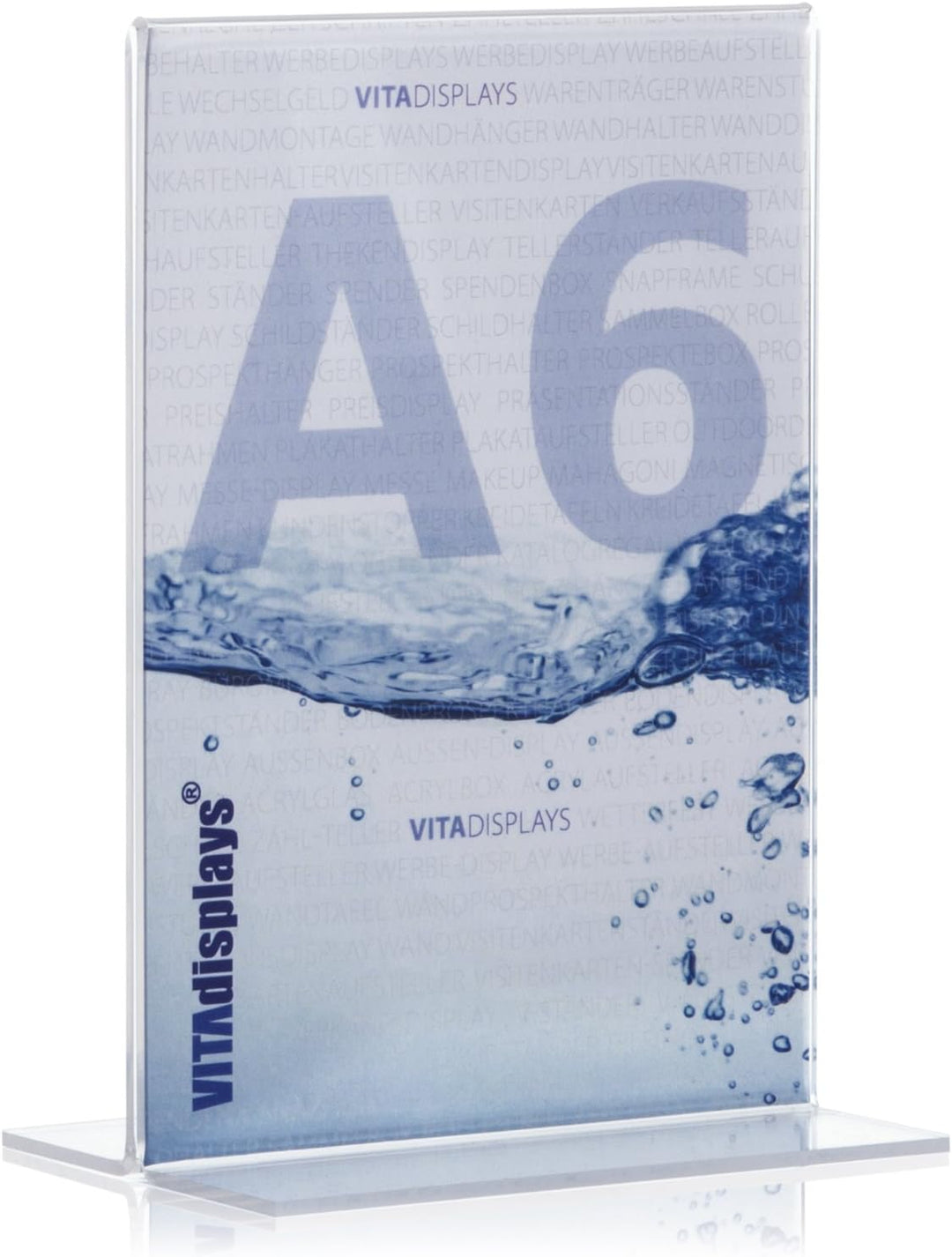 5 Stück DIN A6 Werbeaufsteller, T-Ständer, T-Aufsteller im Hochformat, Tischaufsteller aus original