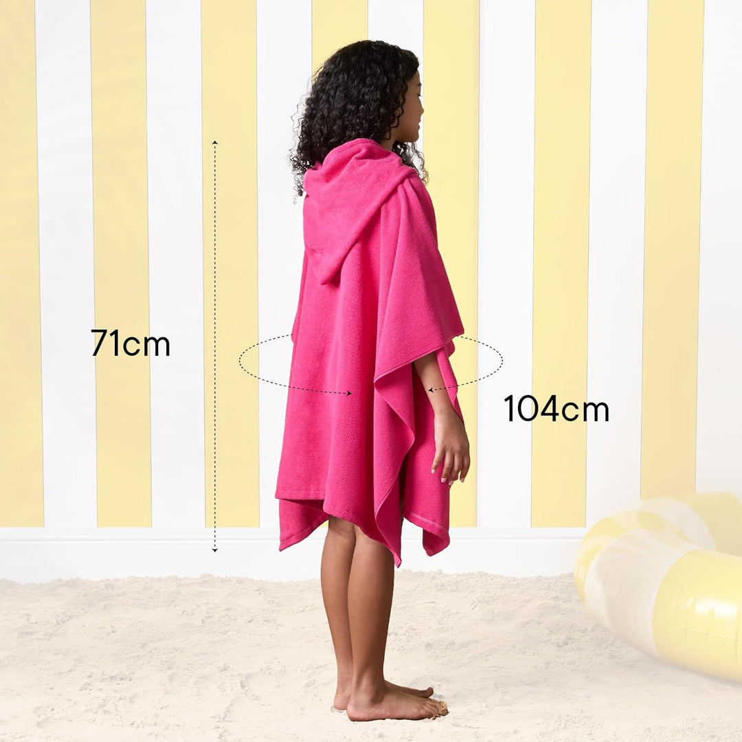 Brentfords Schnelltrocknender Surfponcho Kinder mit Kapuze Einheitsgrösse Rosa, Bademantel für Stran