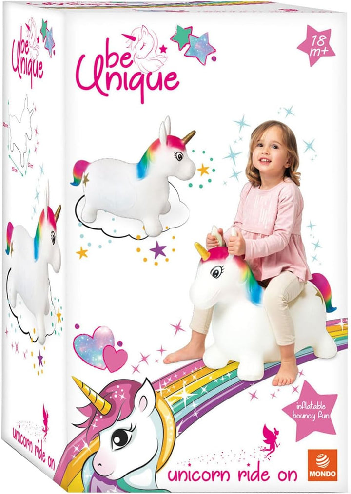 Mondo Toys - Unicorn Ride-On aufblasbares reitendes Tier für Kinder - Hüpftier - Hohe Qualität - 091