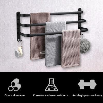 HONPHIER Handtuchhalter Bad 3 Tier Handtuchstange Badezimmer Aluminium Wand-handtuchhalter Handtuchh