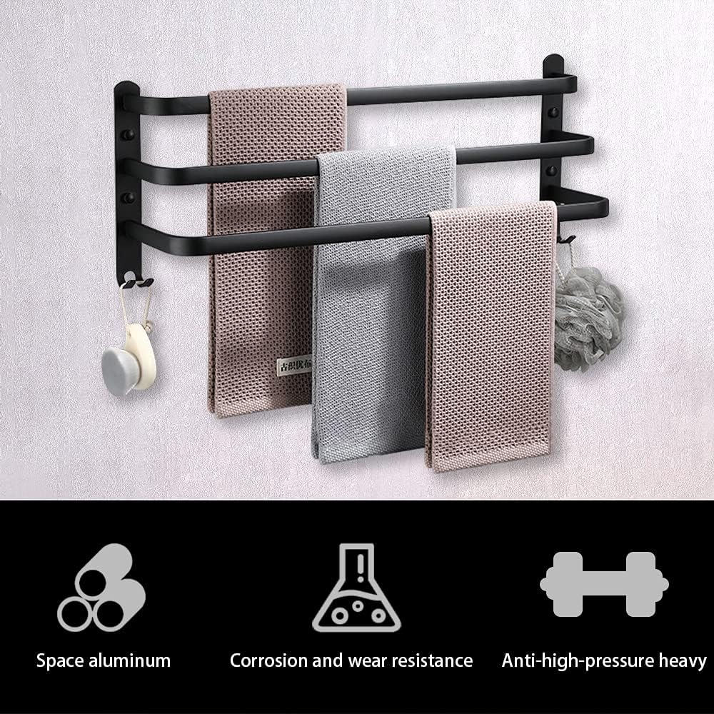HONPHIER Bad 3 Tier Handtuchstange Aluminium Wand-handtuchhalter Wandmontage für Badezimmer Küchen T