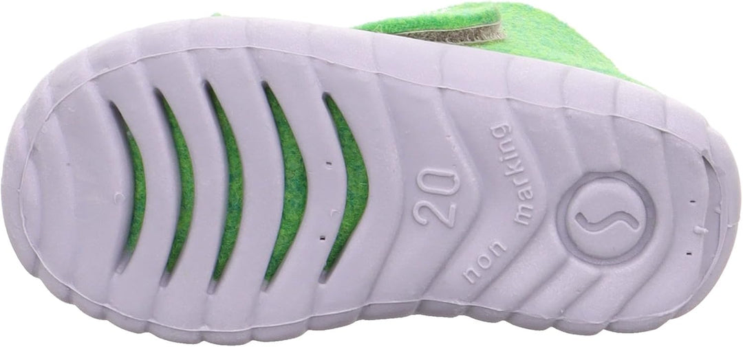 Superfit Jungen Happy WollfilzHausschuh 20 EU Grün 7000, 20 EU Grün 7000