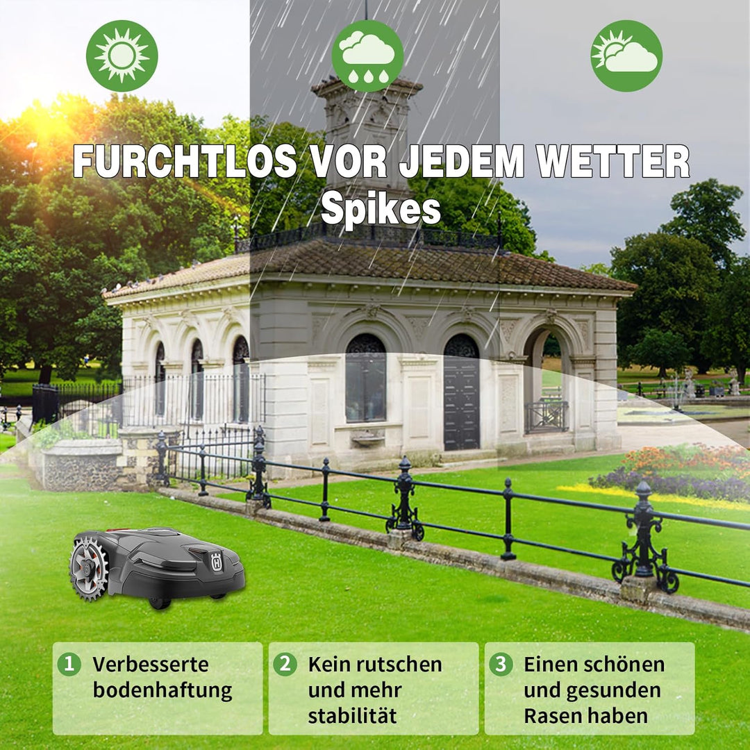 Edelstahl Spikes für Husqvarna Automower 420/320/430X/435X/440/450X, Spikes RasenTraktionsverbesseru