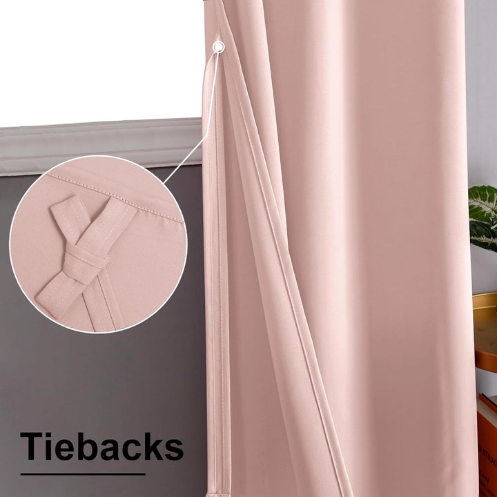 XWZO Blickdichte Vorhänge Verdunklungsvorhänge mit Ösen 2 Stücke Gardienen mit Raffhalter Lichtundur