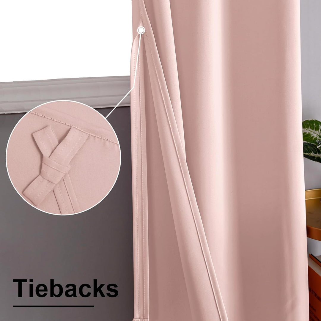 XWZO Blickdichte Vorhänge Verdunklungsvorhänge mit Ösen 2 Stücke Gardienen mit Raffhalter Lichtundur