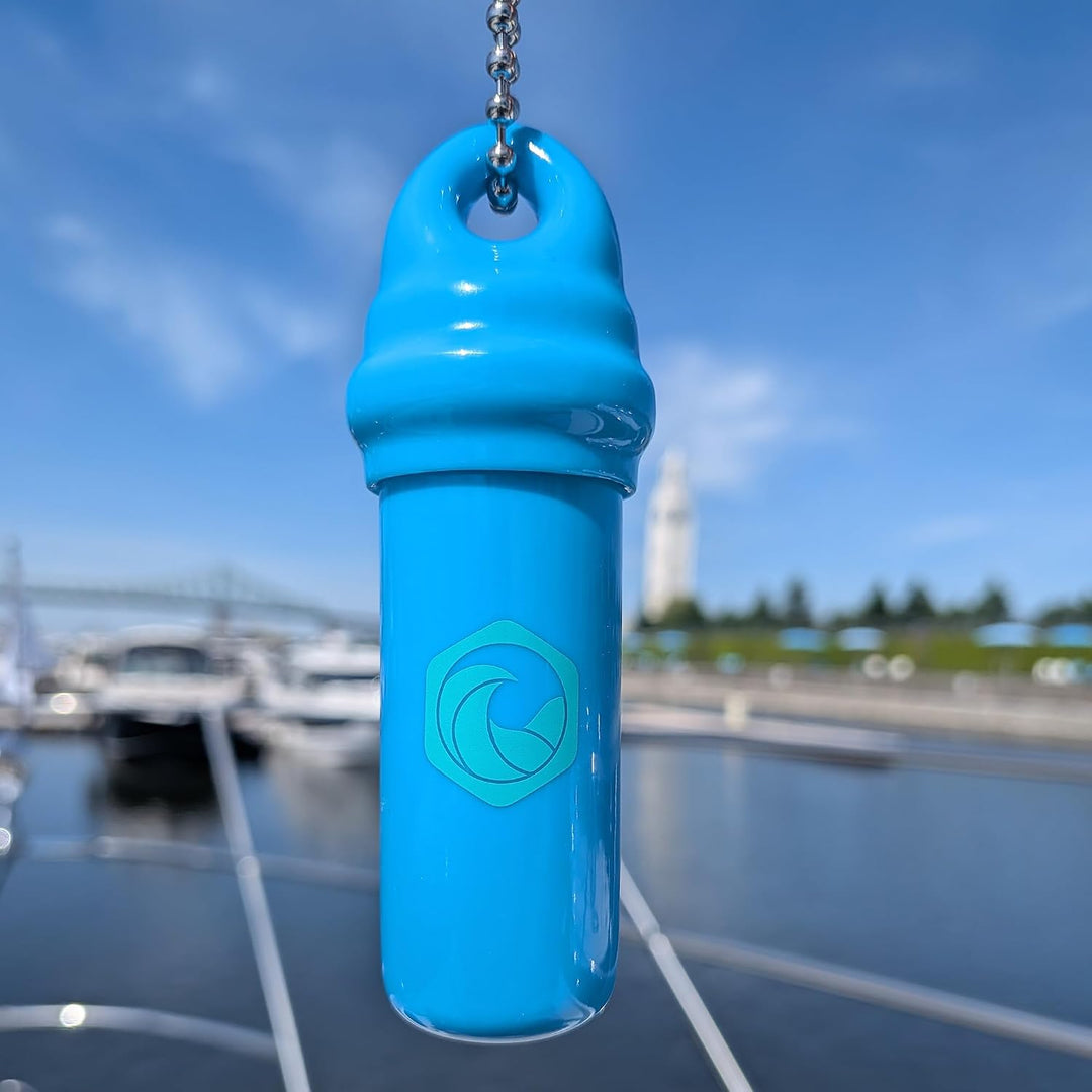 Seahive Floating Keychain (2 pack) with Waterproof Safety Container Boat Key Float - Pontoon, Fishin
