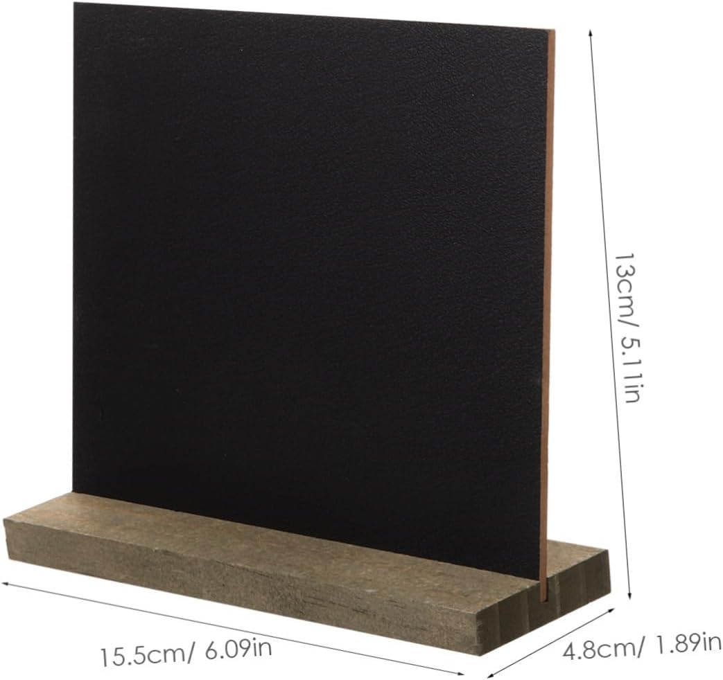 NUOBESTY 10 Stücke Mini Holz Tafel Tisch Kreidetafel Kleine Memotafel Dekotafel Tischtafel als Tisch