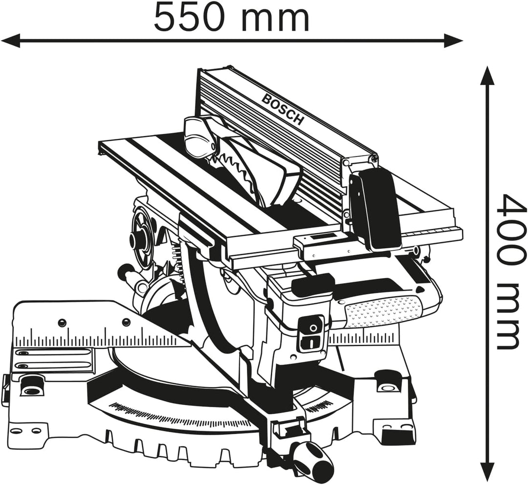 Bosch Professional Kombinationssäge GTM 12 JL (Sägeblatt-Ø: 305 mm, inkl. 1x Kreissägeblatt, Schiebe