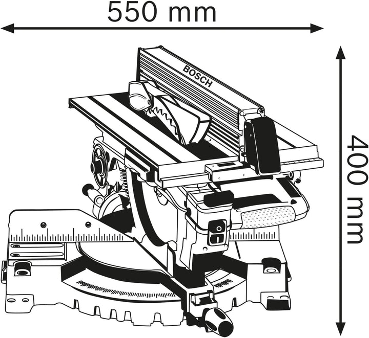 Bosch Professional Kombinationssäge GTM 12 JL (Sägeblatt-Ø: 305 mm, inkl. 1x Kreissägeblatt, Schiebe