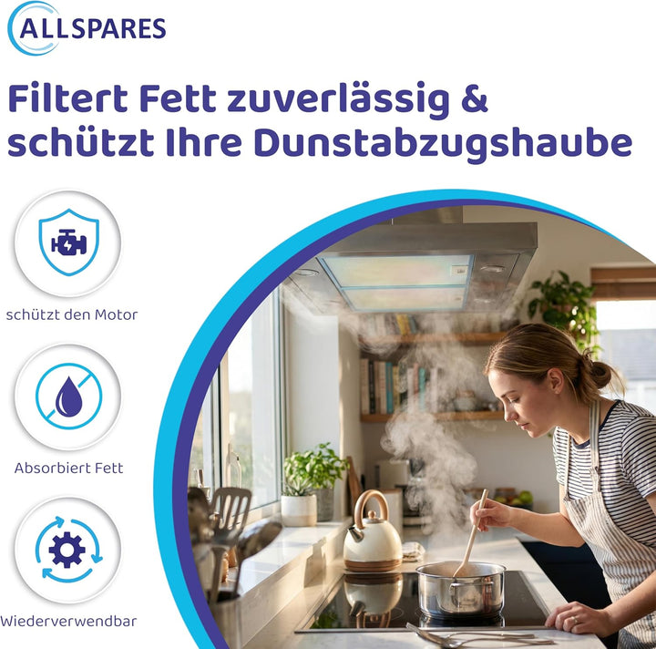 AllSpares Metallfilter für Dunstabzugshauben geeignet für Bosch Siemens Neff Constructa 00352813/352