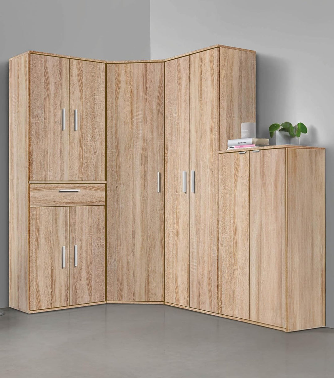 mokebo Mehrzweckschrank Büroschrank 'Der Schlanke' (60x110 cm) aus Holz schmaler Aktenschrank oder H