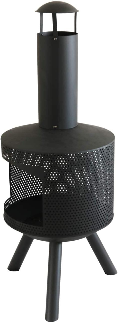 Kynast Feuerofen Feuerschale aus Stahl schwarz 43 x 114 cm mit Schürhaken, 613-401308