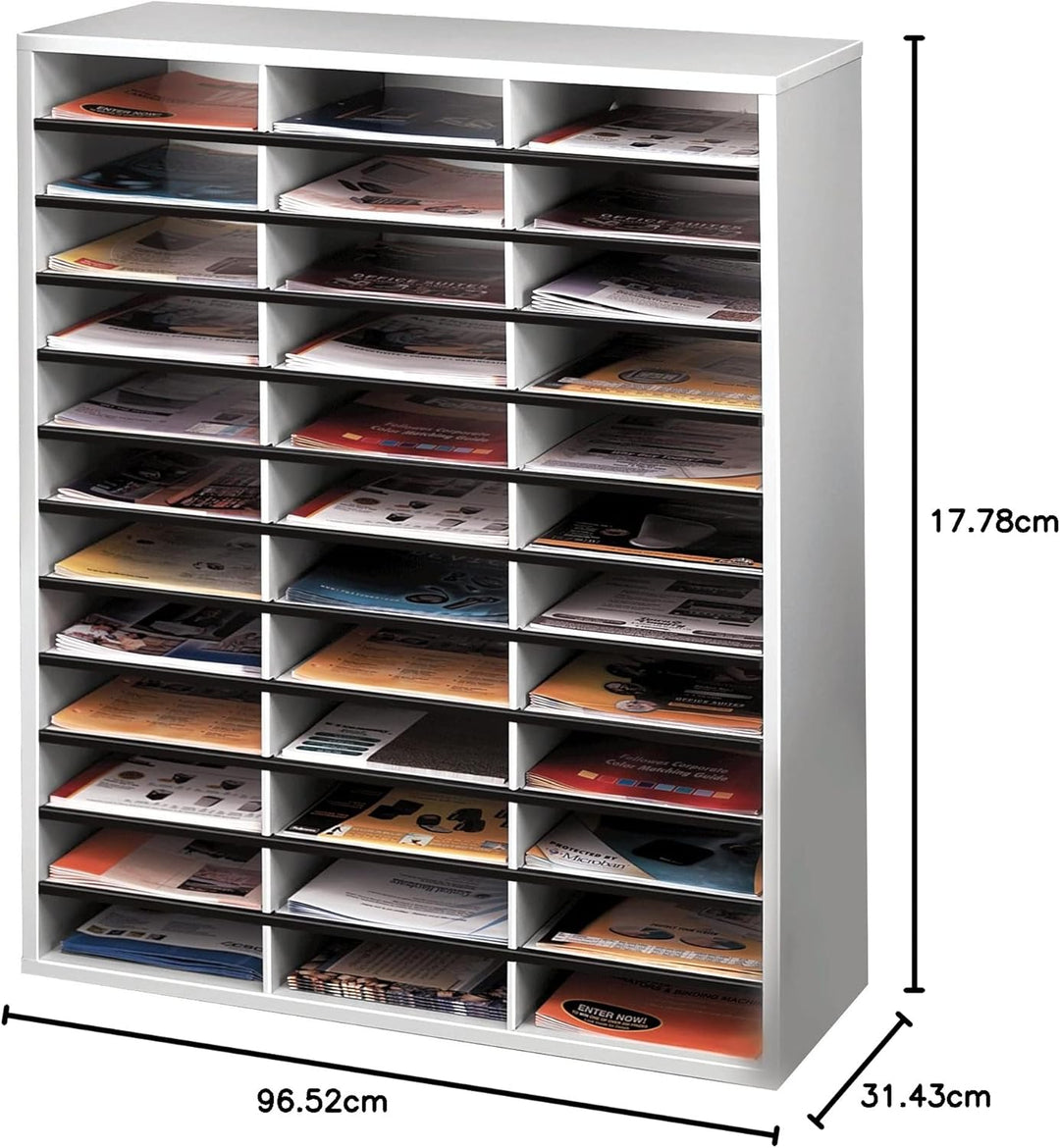 Fellowes Ablagefach für Dokumente melaminbeschichteter Rahmen 36 Fächer 737 x 302 x 881 mm, 36 Fäche