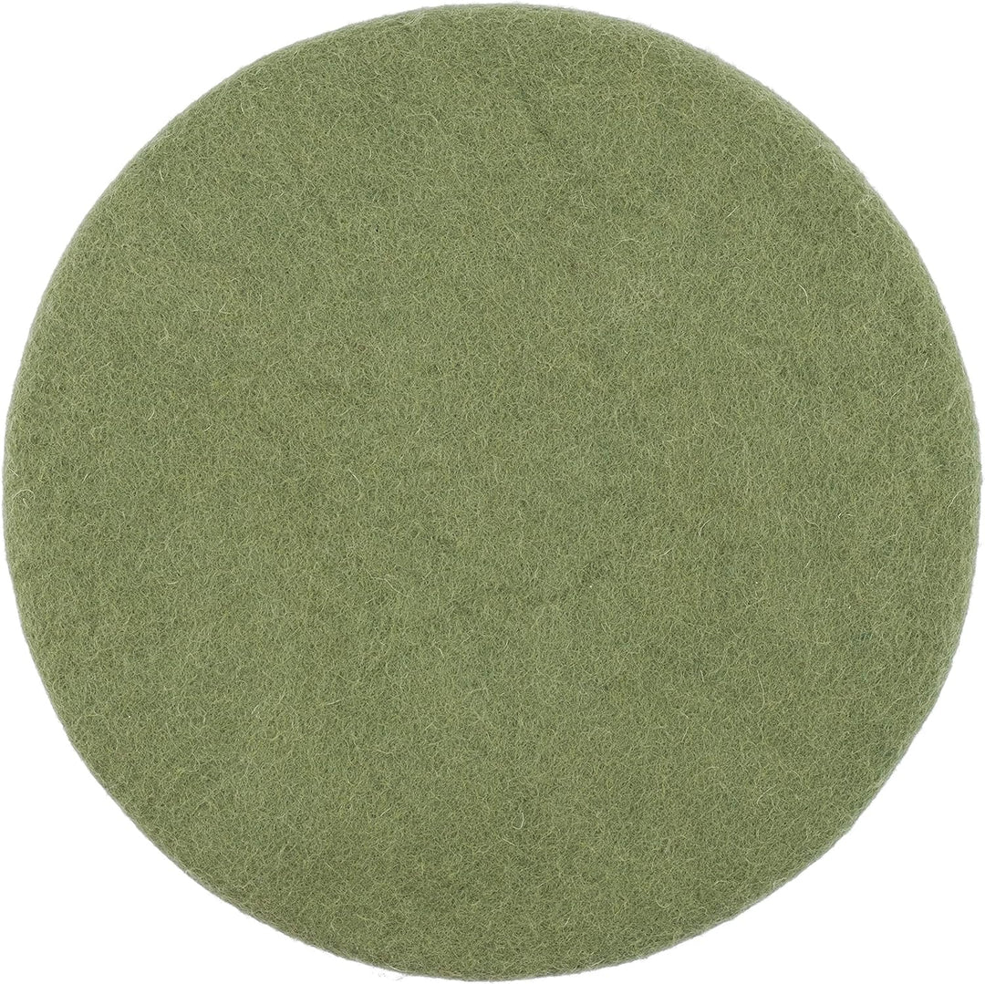 myfelt Flache Filz Sitzauflage, Filz Stuhlauflage - Kaspar - rund, Ø 36 cm, Dunkelgrün, Dunkelgrün