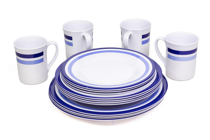 Melamin Camping Geschirr Set 16 tlg. Essgeschirr Teller Tasse Campfrei