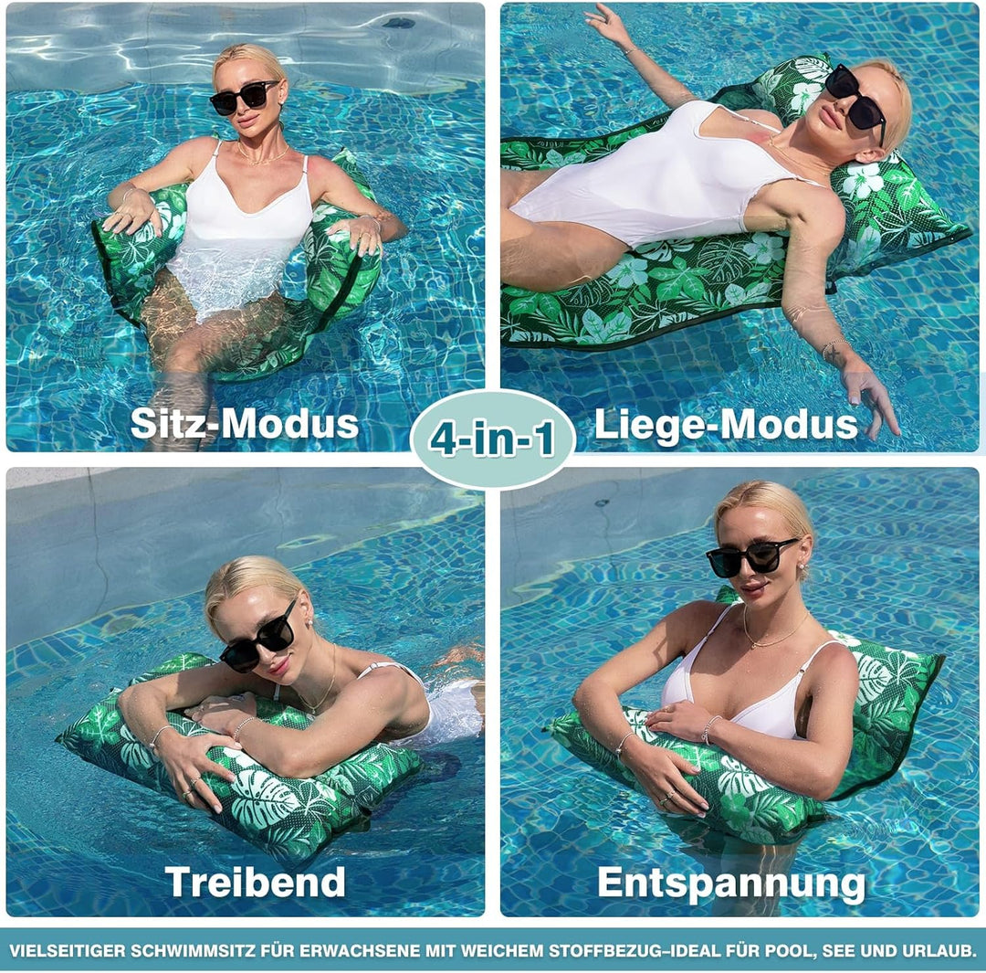 WERNNSAI Pool-Schwimmset Aufblasbare Pool Hängematte für Erwachsene Weiche Netz-Wasserhängematte Meh