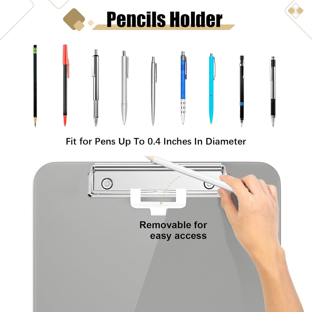 Hnogri Kunststoff-Klemmbrett 6er-Set, Standard A4 Letter Size Klemmbretter für Studenten, Büro und F