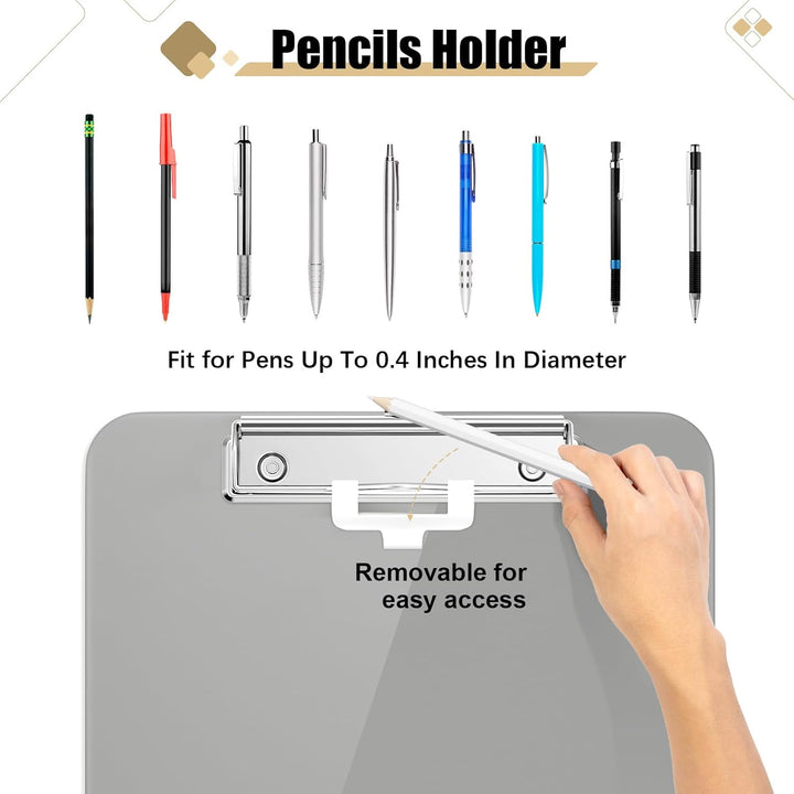 Hnogri Kunststoff-Klemmbrett 6er-Set, Standard A4 Letter Size Klemmbretter für Studenten, Büro und F