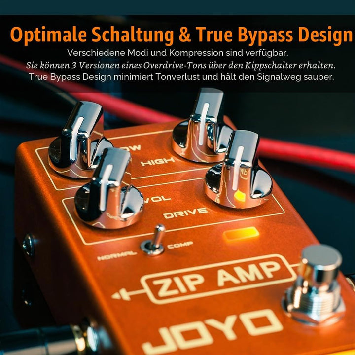 JOYO Overdrive Pedal R Series OD Pedal Rock Kompression Tone mit Gain COMP für E-Gitarren-Effekt (ZI