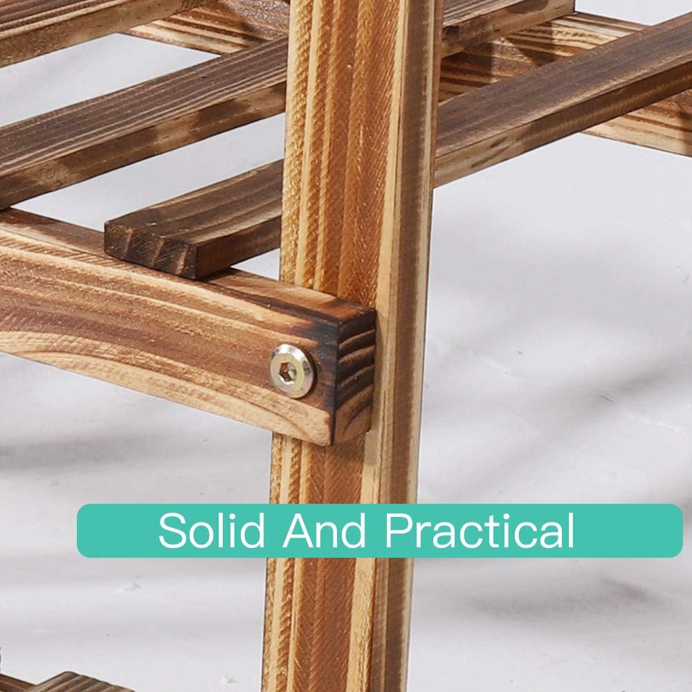 unho Blumenregal Holz 6 Ebenen Blumentreppe Ecke Blumenbank Blumenständer für Innen Balkon Wohzimmer