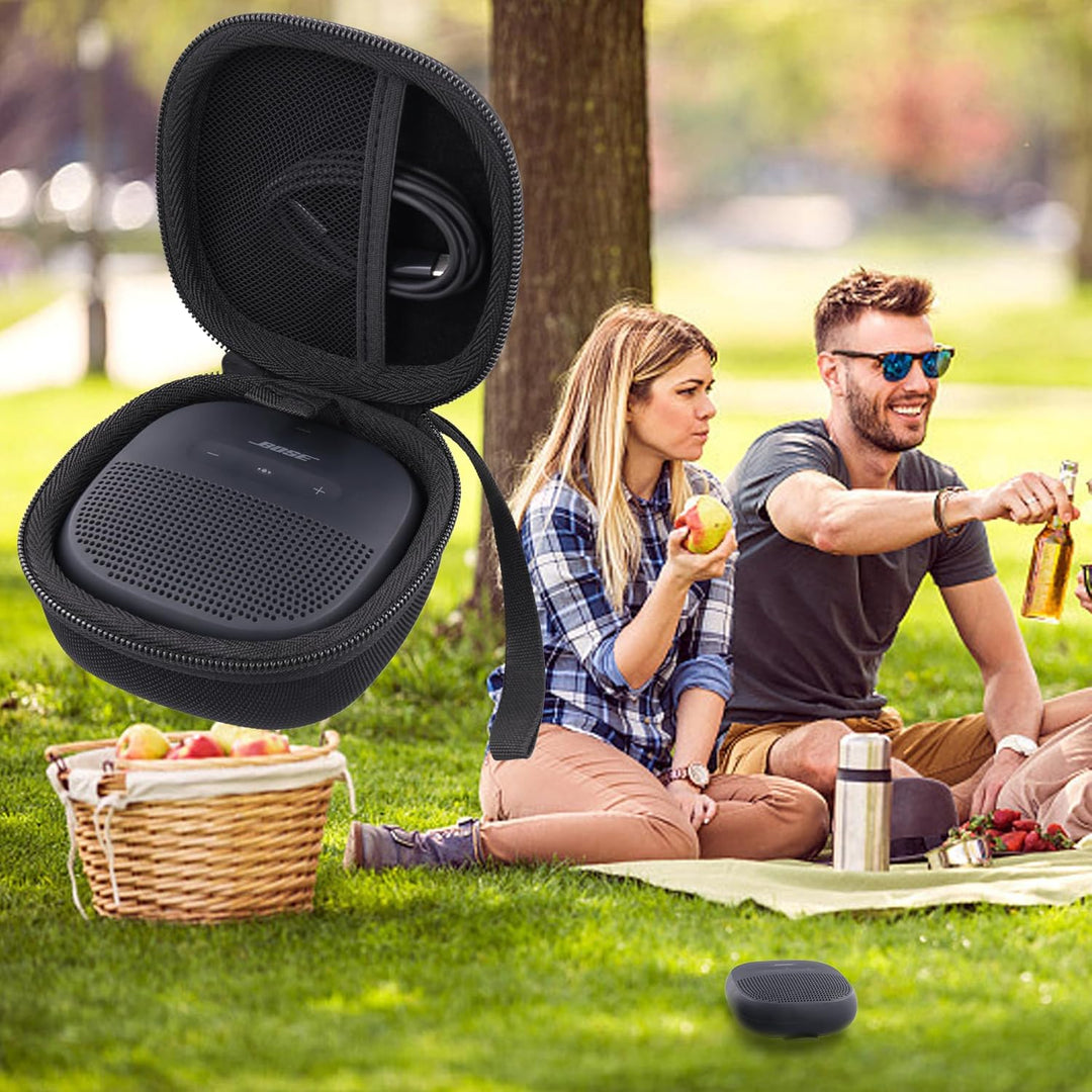 Aenllosi Hart Tasche Hülle für Bose SoundLink Micro Bluetooth Lautsprecher, Nur Tasche(Schwarz) Schw