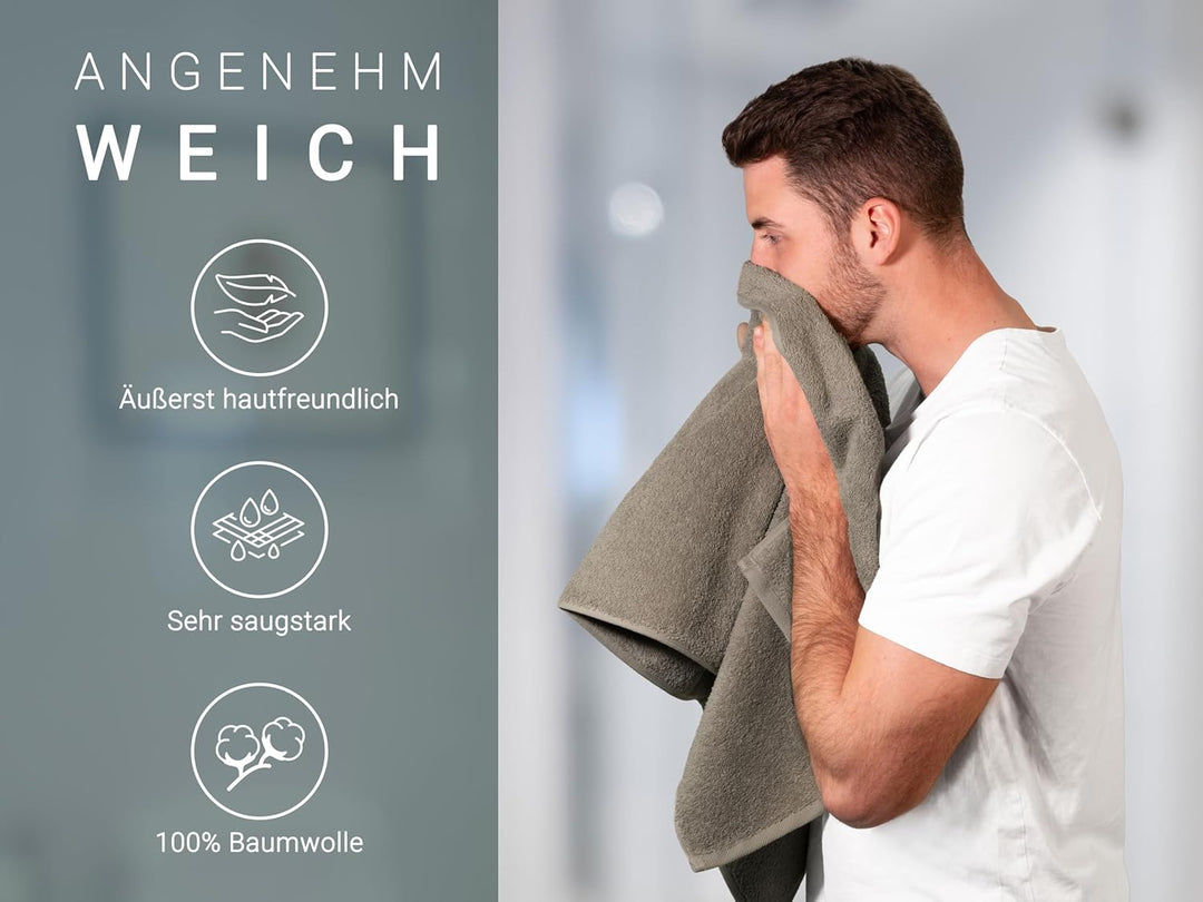 ZOLLNER 6er Set Handtücher, 50x100 cm, Baumwolle, Kochfest, Fango 50 x 100 cm Fango, 50 x 100 cm Fan