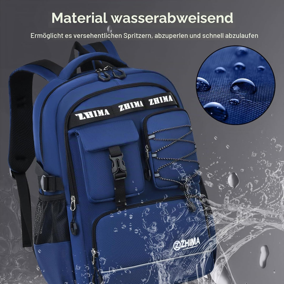 Amythe Schulrucksack Jungen Teenager, Rucksack Schule Gymnasium Oberstufe Schulranzen mit Reflektore