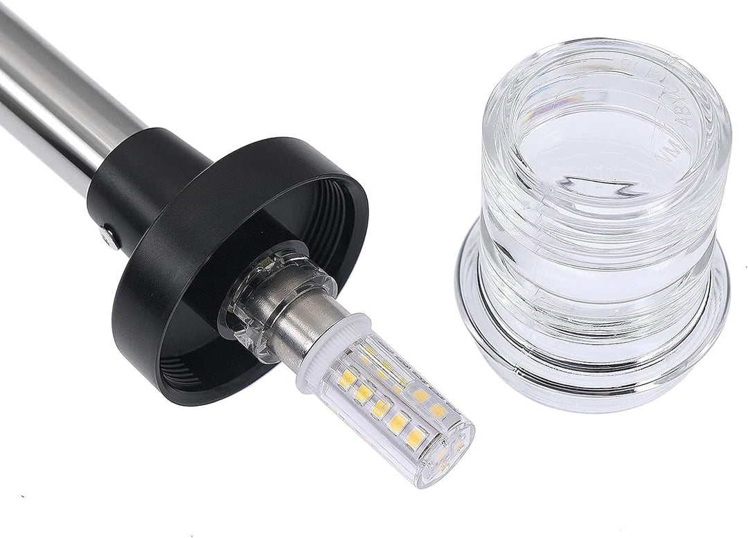KAOLALI Positionslichter Boot, Hecklicht Boot LED Ankerlicht für Boote,360 Grad, 4500 K, Reinweiss,