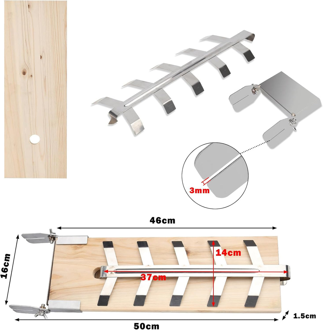 Flammlachsbretter 4er Set – Tannenholz Räucherbrett mit Edelstahl-Halterung (5-Fach verstellbar) – i