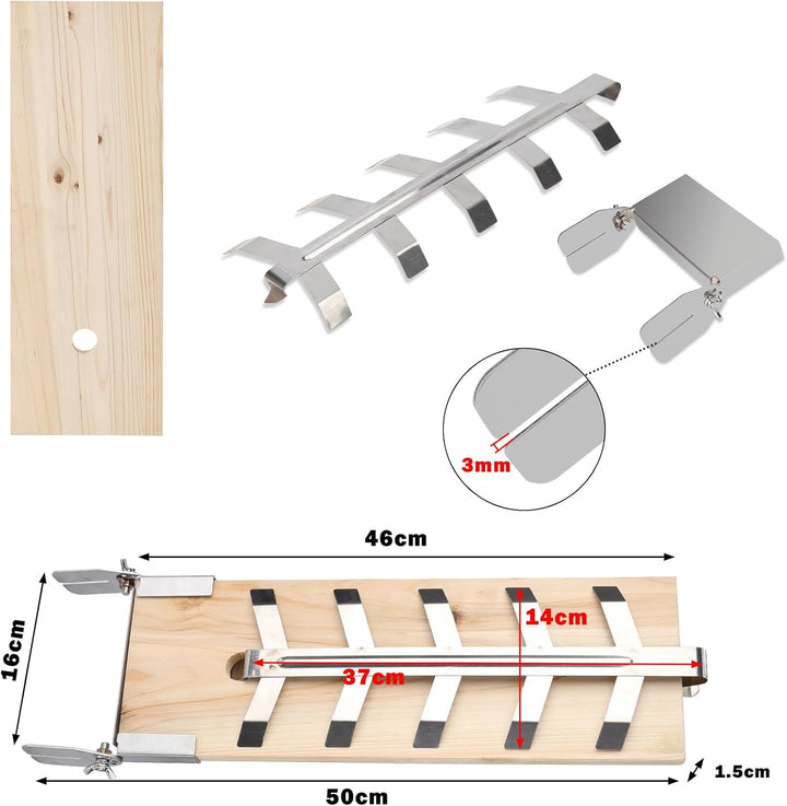 Flammlachsbretter 4er Set – Tannenholz Räucherbrett mit Edelstahl-Halterung (5-Fach verstellbar) – i