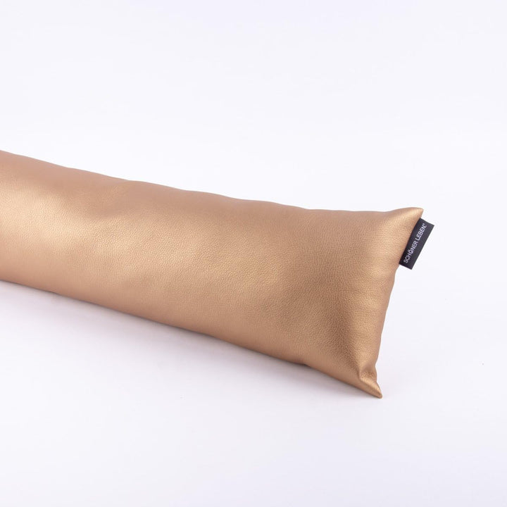 SCHÖNER LEBEN. Zugluftstopper Kunstleder Uni Messing div. Grössen, Auswahl:80cm Länge Metallicfarben