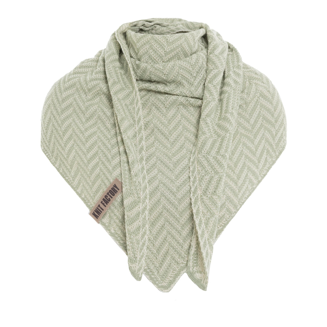 KNIT FACTORY - Dreiecksschal Vera - Damen Strickschal mit Wolle - Umschlagtuch für den Herbst und Wi
