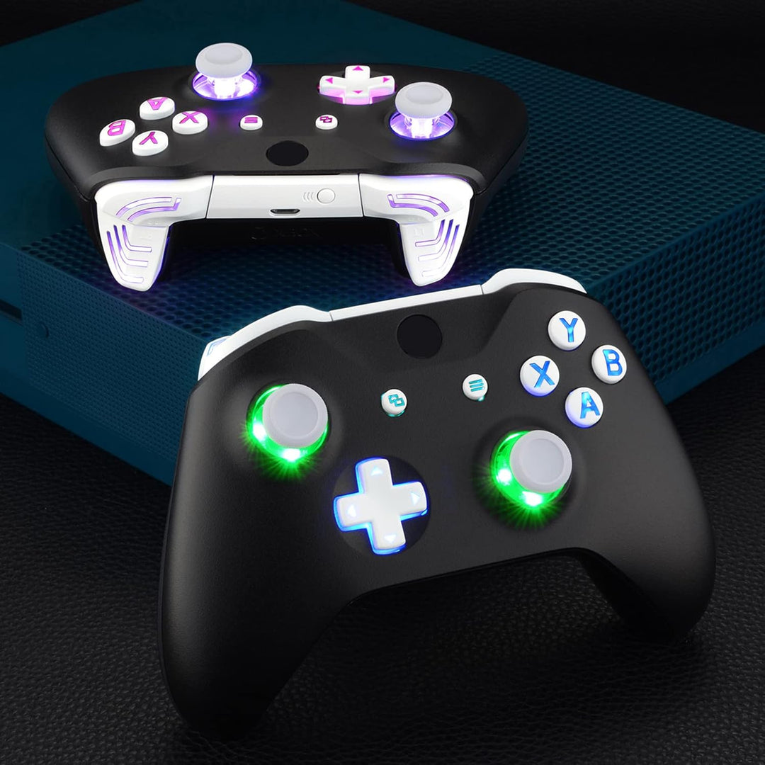 eXtremeRate LED Taste für Xbox One S/X Controller, Leuchttasten Bleuchtung Knöpfe D-pad Sticks ABXY