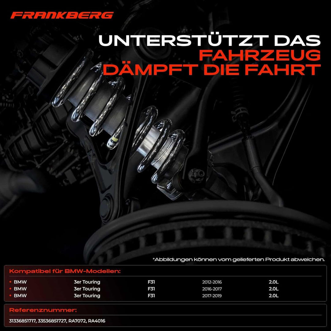 Frankberg 4x Federn Fahrwerksfeder Vorne Hinten Kompatibel mit 3er Touring F31 2.0L 2011-2019 Replac
