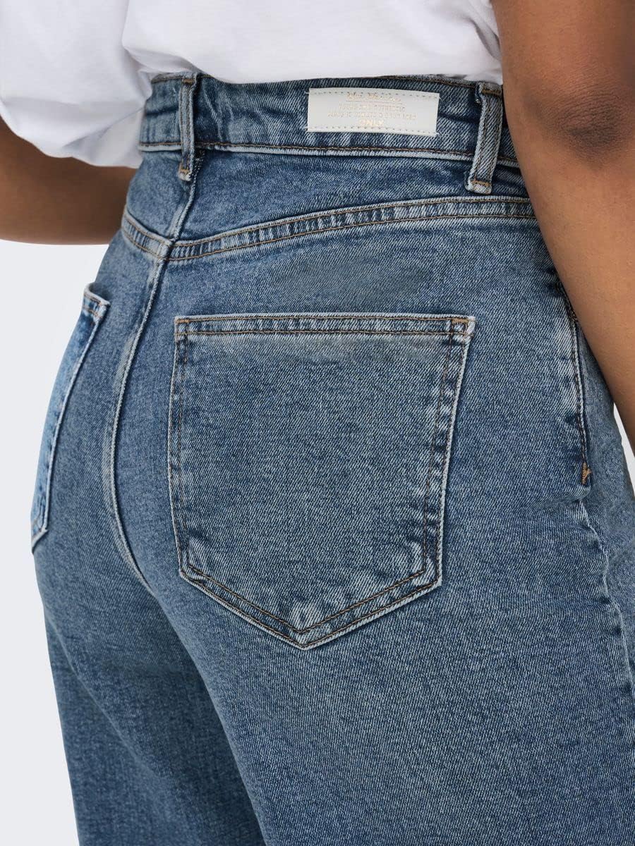 ONLY Damen Jeans 31W / 32L Dark Medium Blue Denim, 31W / 32L Dark Medium Blue Denim