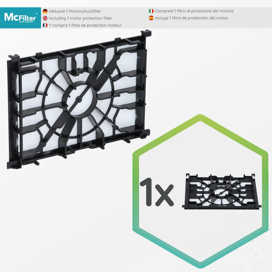 McFilter | 10 Staubsaugerbeutel + 1 Motorfilter+ 1 Hepa Filter geeignet für Siemens VSQ5X1230 Q5.0 e