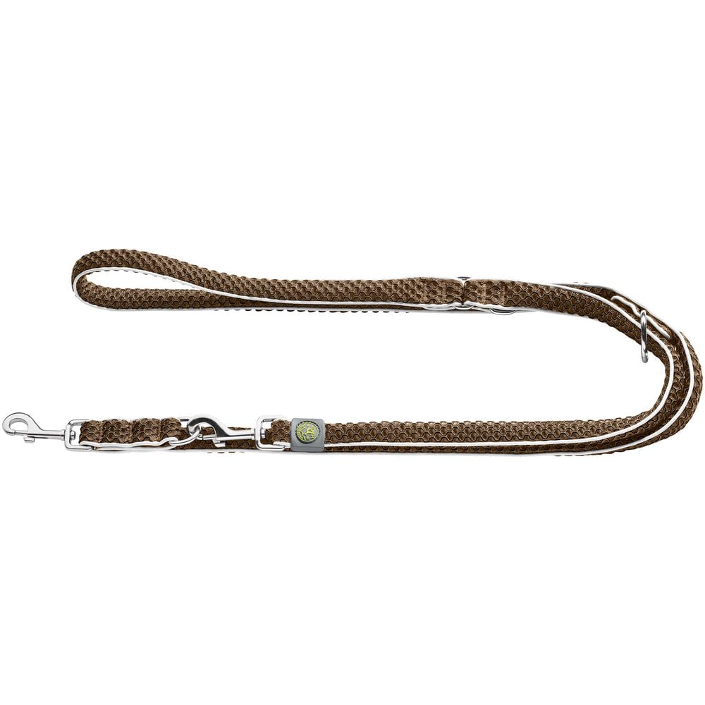 HUNTER HILO Verstellbare Hundeführleine, mit leichtem Mesh-Material, 2,5 x 200 cm, braun braun 2,5 x
