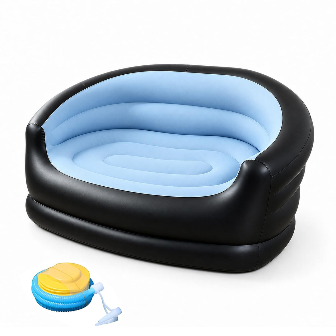 2-Sitzer Aufblasbares Sofa, Luftsofa Indoor &amp; Outdoor, Tragbares Inflatable Sofa mit Reparaturflicke
