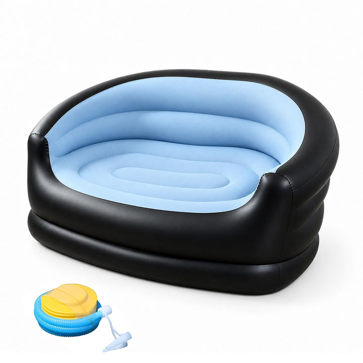 2-Sitzer Aufblasbares Sofa, Luftsofa Indoor &amp; Outdoor, Tragbares Inflatable Sofa mit Reparaturflicke