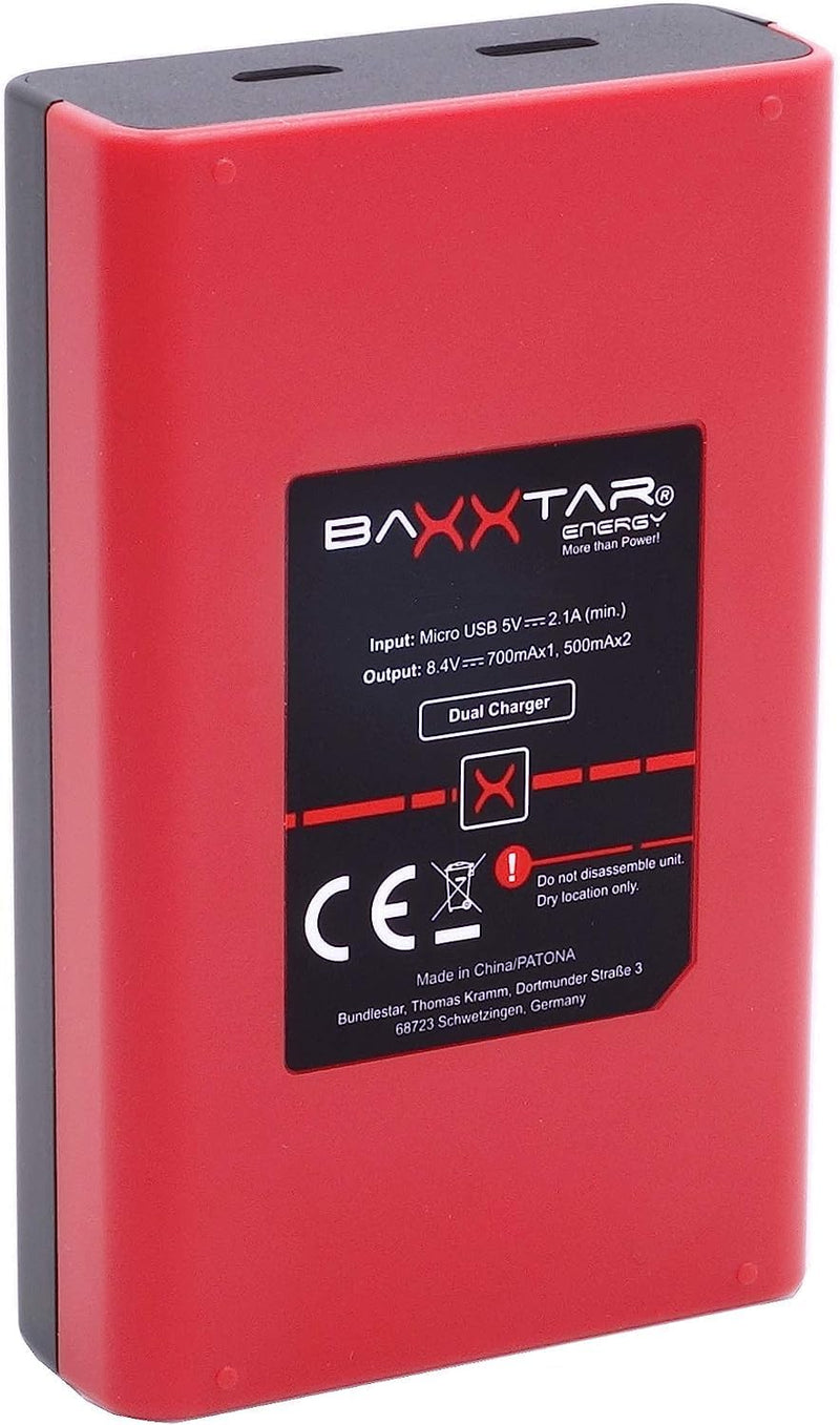 Baxxtar Pro NP-FZ100 2400mAh Kamera-Akku/Generation IV/Laden mit Mini LCD DUAL Gerät - Eingang USB-C