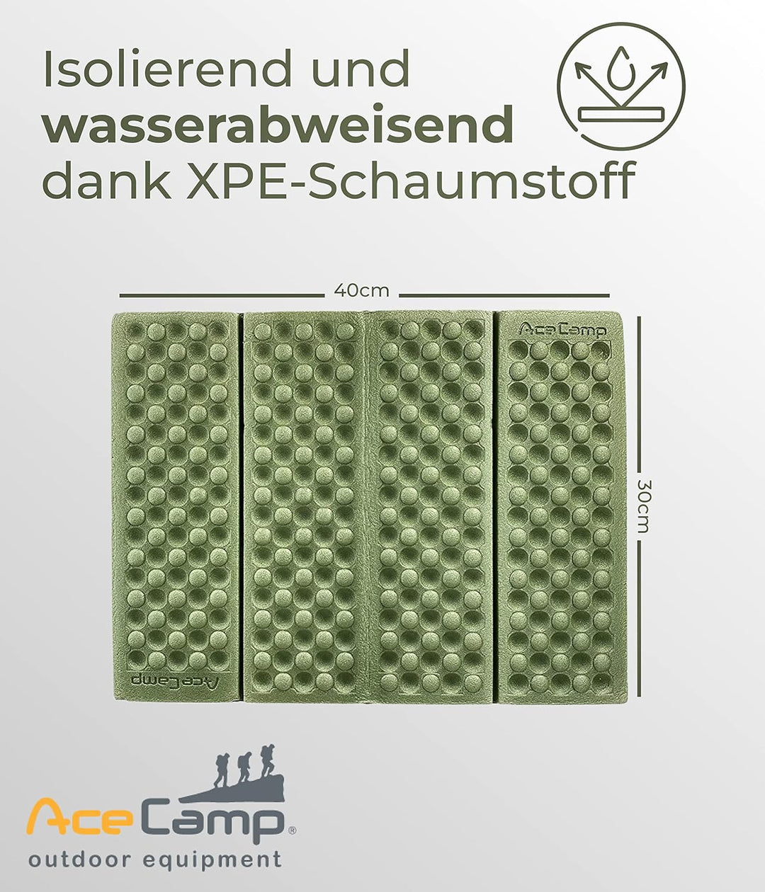 AceCamp Tragbare ultraleichte Mini-Klappmatte, wasserdicht, Schaumstoff-Sitzpolster für Outdoor-Akti