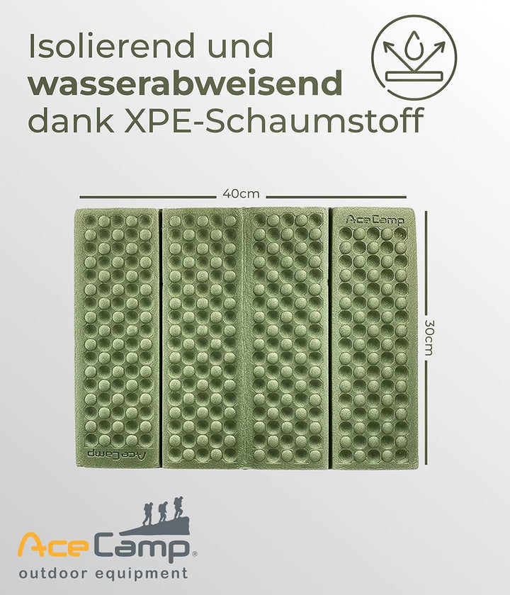 AceCamp Tragbare ultraleichte Mini-Klappmatte, wasserdicht, Schaumstoff-Sitzpolster für Outdoor-Akti