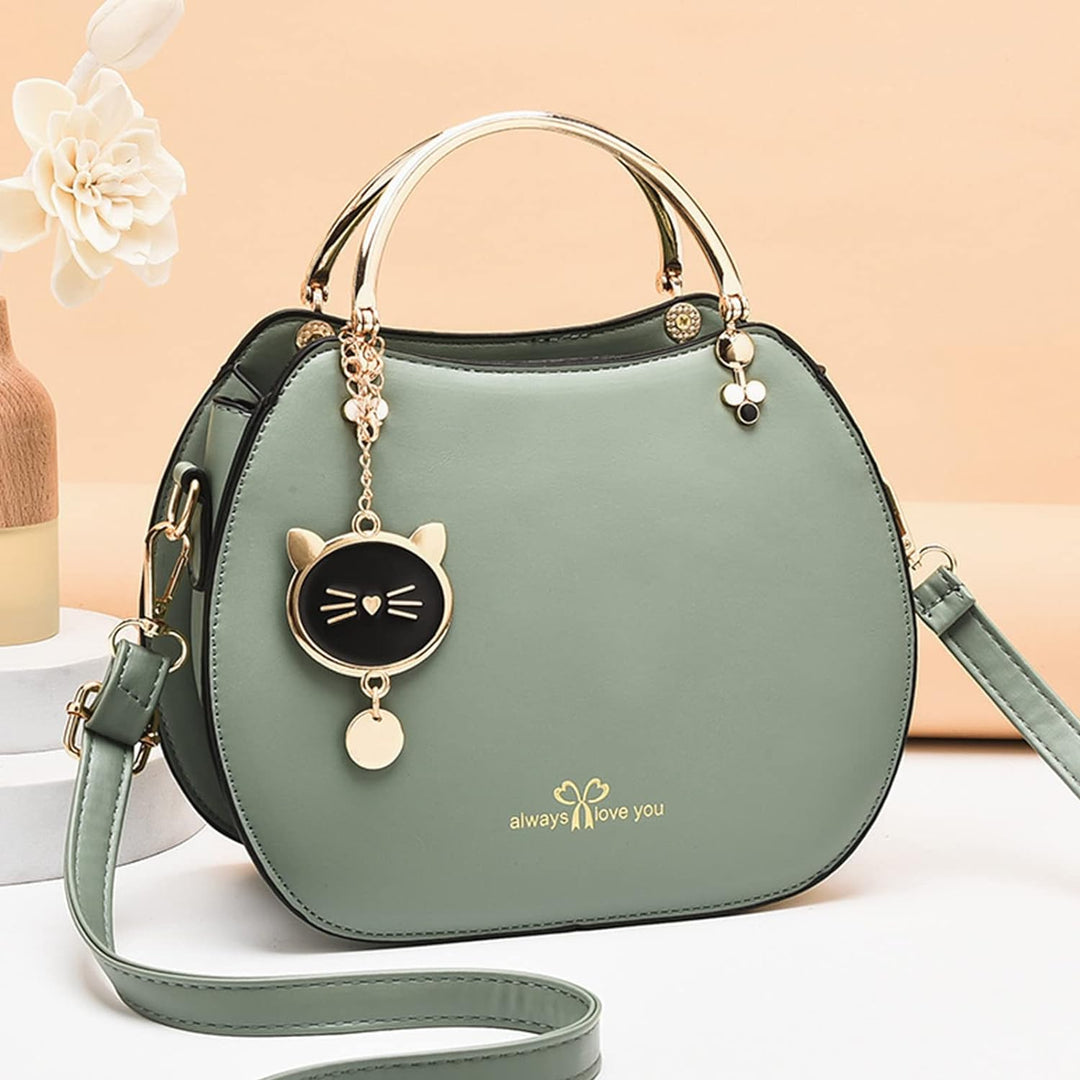 NICOLE & DORIS Runde Umhängetasche Damen Handtasche Klein Tasche Mode Crossbody Bag Damen PU Leder H