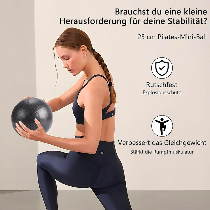 Pilates Essential Kit für Zuhause Schwarz, Pilates Set mit Pilates Ring, Widerstandsbändern, Loop Bä