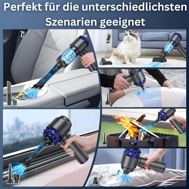 Steinborg® Handstaubsauger Akku 7in1 Handsauger kabellos mit Blasfunktion Starke Saugkraft 16000Pa A