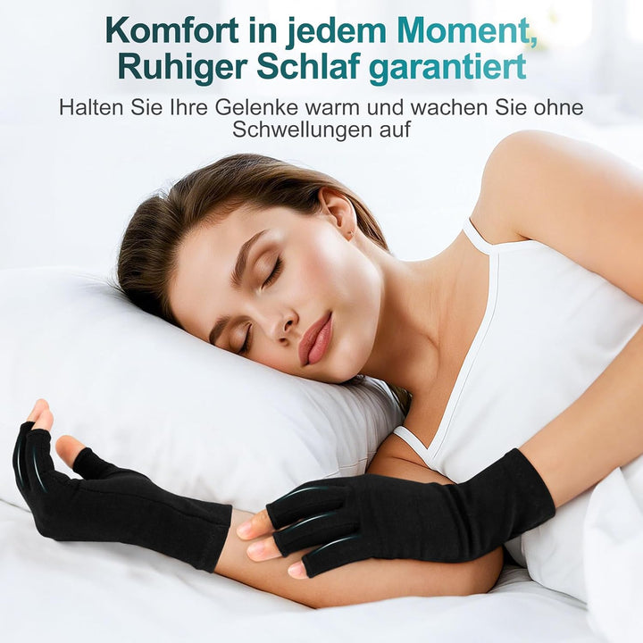 Kiiwah 2 Paar Arthrose Kompressionshandschuhe für Damen und Herren, Fingerlose Arthritis Handschuhe