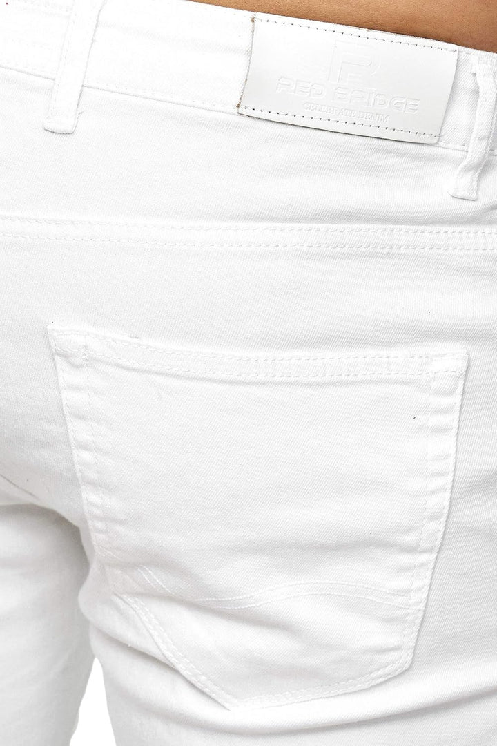 Red Bridge Herren Jeans Hose Slim-Fit Röhrenjeans Denim Colored 33W / 34L Weiss, 33W / 34L Weiss