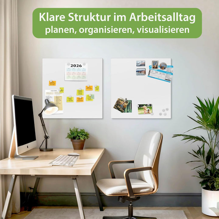 banjado® Magnettafel 50 x 50cm / Magnetwand aus Metall/Magnetpinnwand als Memoboard/Pinnwand Magnett