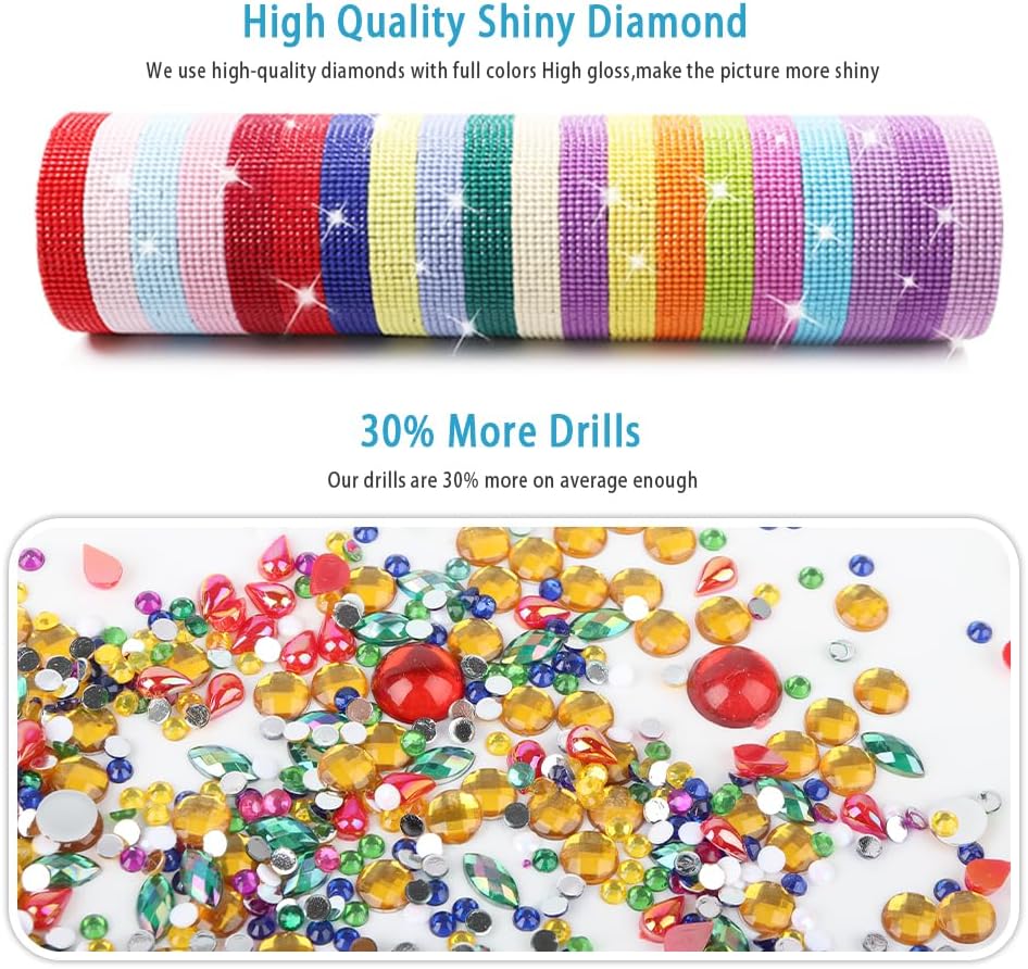DCIDBEI 4 Pack 5D Special Shape Diamond Painting Strass Special Frauen mit Hut 30x30cm Diamant Maler