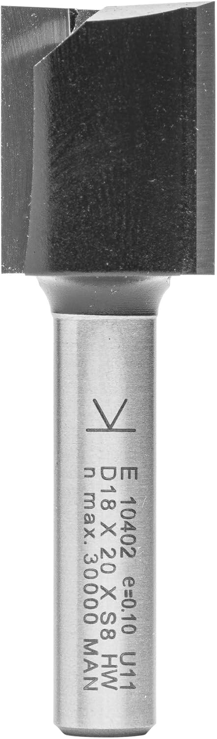 ENT 10402 Nutfräser HW, Schaft (S) 8 mm, Durchmesser (D) 18 mm, NL 20 mm, SL 32 mm, GL 52 mm D=18 /